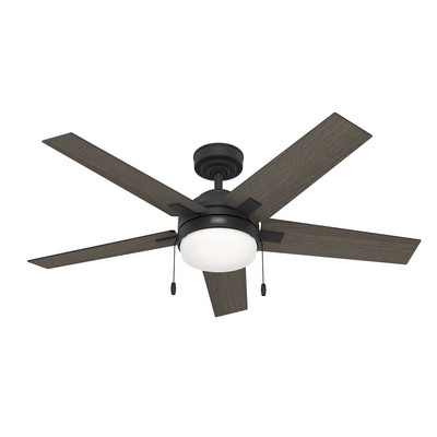 Hunter Fan Co Hunter 52 inch Bartlett Matte Black Ceiling Fan with LED Light Kit and Pull Chain Black