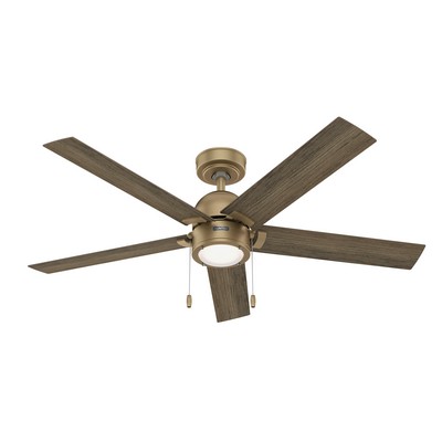 Hunter Fan Co Hunter 52 inch Erling Luxe Gold Ceiling Fan with LED Light Kit and Pull Chain Gold/Brass