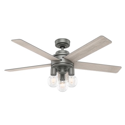 Hunter Fan Co Hunter 52 inch Hardwick Matte Silver Ceiling Fan with LED Light Kit and Handheld Remote Silver