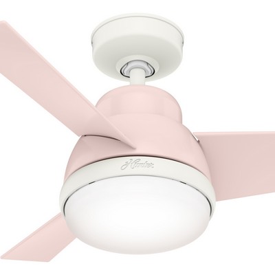 Hunter Fan Co Hunter 36 inch Valda Blush Pink Ceiling Fan with LED Light Kit and Handheld Remote Pink