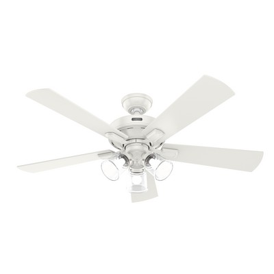 Hunter Fan Co Hunter 52 inch Crestfield Fresh White Ceiling Fan with LED Light Kit and Handheld Remote White