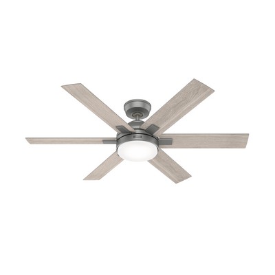 Hunter Fan Co Hunter 52 inch Georgetown HunterExpress Matte Silver Ceiling Fan with LED Light Kit and Handheld Rem Silver