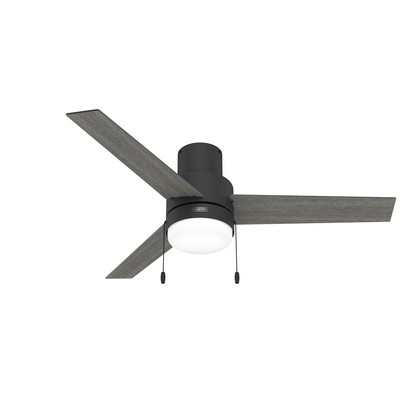 Hunter Fan Co Hunter 52 inch Brunner Matte Black Low Profile Ceiling Fan with LED Light Kit and Pull Chain Black