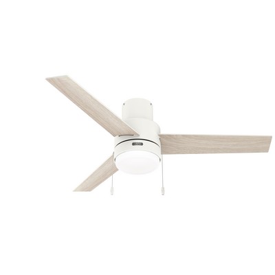 Hunter Fan Co Hunter 52 inch Brunner Matte White Low Profile Ceiling Fan with LED Light Kit and Pull Chain White