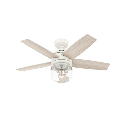 Hunter Fan Co Hunter 44 inch Margo Textured White Ceiling Fan with LED Light Kit and Handheld Remote White