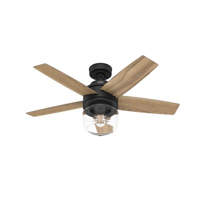 Hunter Fan Co Hunter 44 inch Margo Matte Black Ceiling Fan with LED Light Kit and Handheld Remote Black