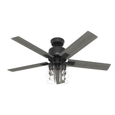 Hunter Fan Co Hunter 52 inch Techne Wi-Fi HunterExpress Matte Black Ceiling Fan with LED Light Kit and Handheld Re Black