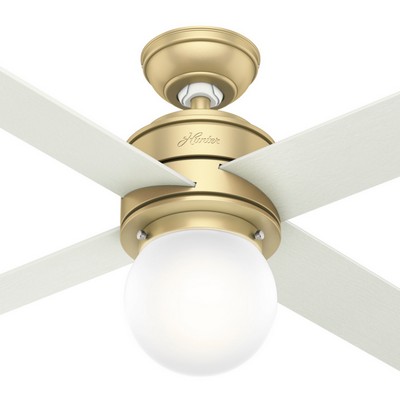 Hunter Fan Co Hunter 44 inch Hepburn Modern Brass Ceiling Fan with LED Light Kit and Wall Control Gold/Brass