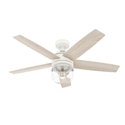 Hunter Fan Co Hunter 52 inch Margo Textured White Ceiling Fan with LED Light Kit and Handheld Remote White