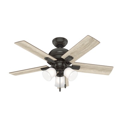 Hunter Fan Co Hunter 44 inch Crystal Peak Noble Bronze Ceiling Fan with LED Light Kit and Pull Chain Bronze/Brown