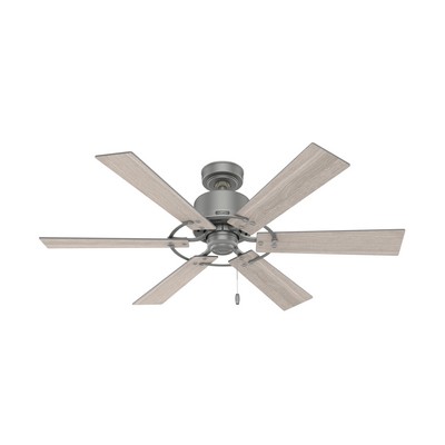 Hunter Fan Co Hunter 52 inch Gilrock Matte Silver Ceiling Fan and Pull Chain Silver