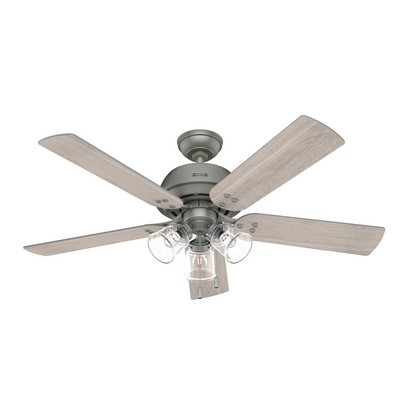 Hunter Fan Co Hunter 52 inch Shady Grove Matte Silver Ceiling Fan with LED Light Kit and Pull Chain Silver