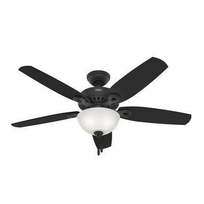 Hunter Fan Co Hunter 52 inch Builder Matte Black Ceiling Fan with LED Light Kit and Pull Chain Black