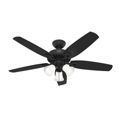 Hunter Fan Co Hunter 52 inch Builder Matte Black Ceiling Fan with LED Light Kit and Pull Chain Black