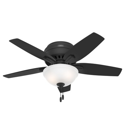 Hunter Fan Co Hunter 42 inch Newsome Matte Black Low Profile Ceiling Fan with LED Light Kit and Pull Chain Black