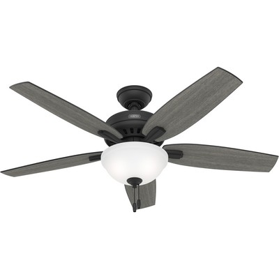 Hunter Fan Co Hunter 52 inch Newsome Matte Black Ceiling Fan with LED Light Kit and Pull Chain Black