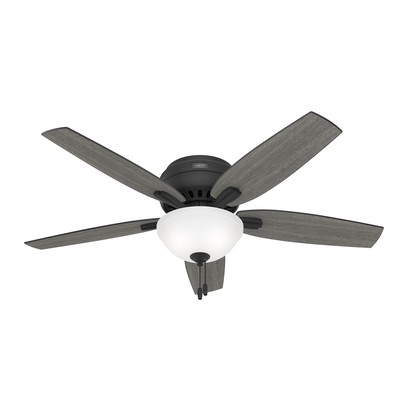 Hunter Fan Co Hunter 52 inch Newsome Matte Black Low Profile Ceiling Fan with LED Light Kit and Pull Chain Black