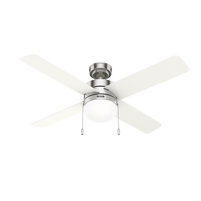 Hunter Fan Co Hunter 52 inch Timpani Brushed Nickel Ceiling Fan with LED Light Kit and Pull Chain Brushed Nickel/Chrome