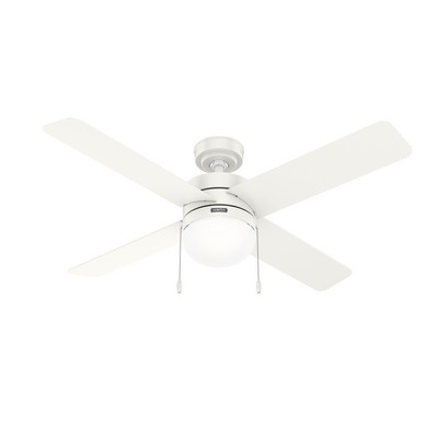 Hunter Fan Co Hunter 52 inch Timpani Fresh White Ceiling Fan with LED Light Kit and Pull Chain White