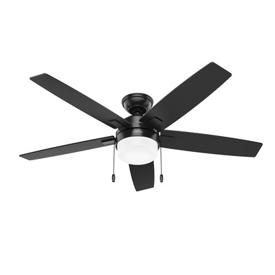 Hunter Fan Co Hunter 52 inch Anisten Matte Black Ceiling Fan with LED Light Kit and Pull Chain Black