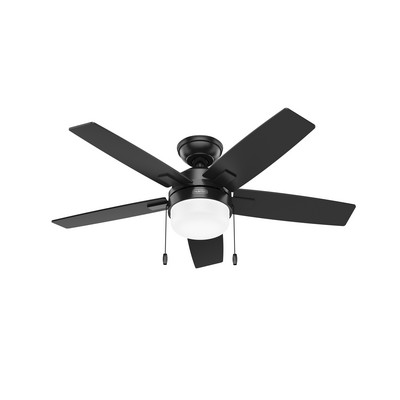 Hunter Fan Co Hunter 44 inch Anisten Matte Black Ceiling Fan with LED Light Kit and Pull Chain Black