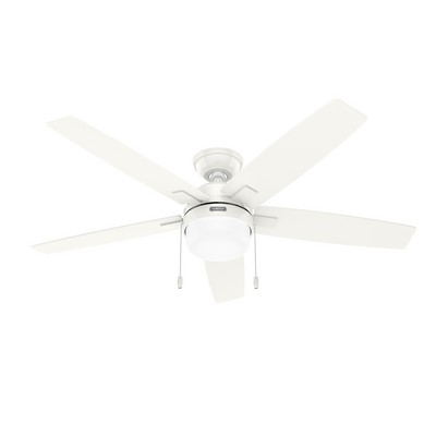 Hunter Fan Co Hunter 52 inch Anisten Fresh White Ceiling Fan with LED Light Kit and Pull Chain White