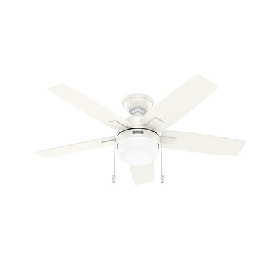 Hunter Fan Co Hunter 44 inch Anisten Fresh White Ceiling Fan with LED Light Kit and Pull Chain White