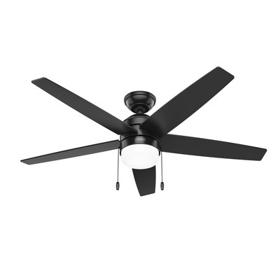 Hunter Fan Co Hunter 52 inch Bardot Matte Black Ceiling Fan with LED Light Kit and Pull Chain Black