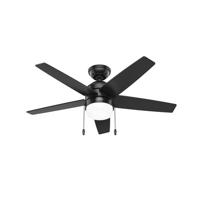 Hunter Fan Co Hunter 44 inch Bardot Matte Black Ceiling Fan with LED Light Kit and Pull Chain Black