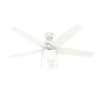 Hunter Fan Co Hunter 52 inch Bardot Fresh White Ceiling Fan with LED Light Kit and Pull Chain White