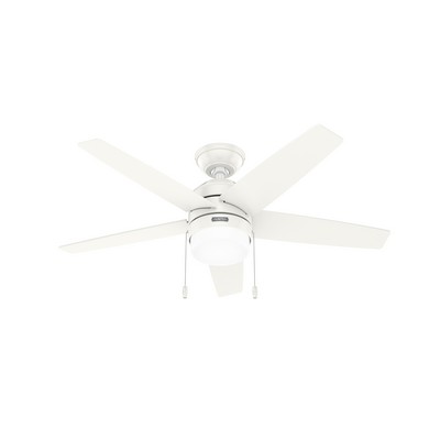 Hunter Fan Co Hunter 44 inch Bardot Fresh White Ceiling Fan with LED Light Kit and Pull Chain White