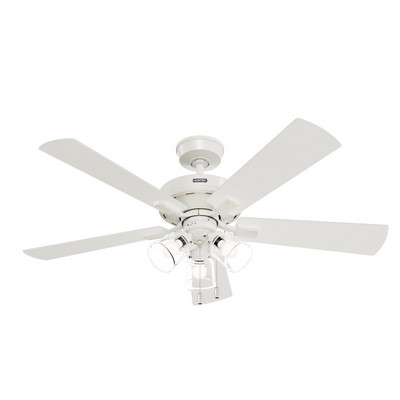 Hunter Fan Co Hunter 52 inch Crestfield HunterExpress Fresh White Ceiling Fan with LED Light Kit and Pull Chain White