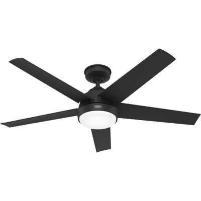 Hunter Fan Co Hunter 52 inch Skyflow Matte Black WeatherMax Indoor / Outdoor Ceiling Fan with LED Light Kit and Wa Black