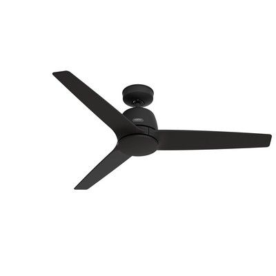 Hunter Fan Co Hunter 52 inch Malden Matte Black Ceiling Fan and Handheld Remote Black