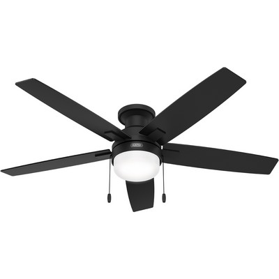 Hunter Fan Co Hunter 52 inch Anisten Matte Black Low Profile Ceiling Fan with LED Light Kit and Pull Chain Black