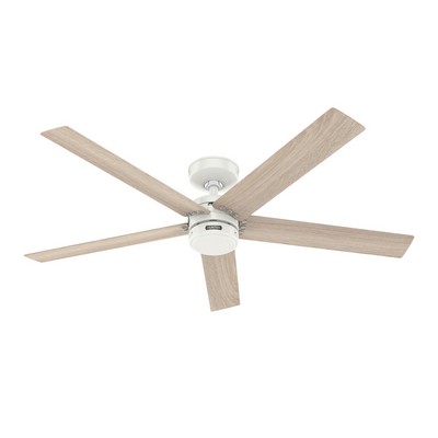 Hunter Fan Co Hunter 52 inch Burton Fresh White Damp Rated Ceiling Fan and Wall Control White