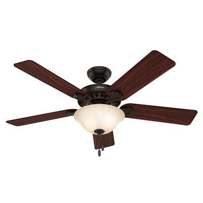 Hunter Fan Co Hunter 52 inch Waldon Onyx Bengal Ceiling Fan with LED Light Kit and Pull Chain Bronze/Brown