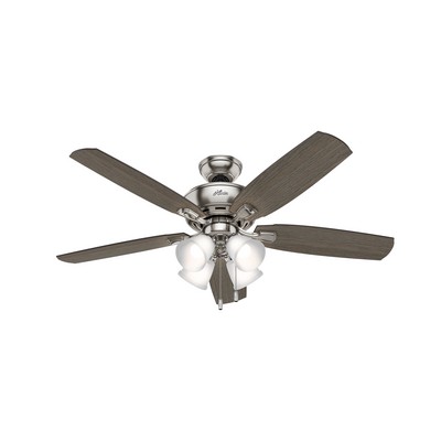 Hunter Fan Co Hunter 52 inch Amberlin Brushed Nickel Ceiling Fan with LED Light Kit and Pull Chain Brushed Nickel/Chrome