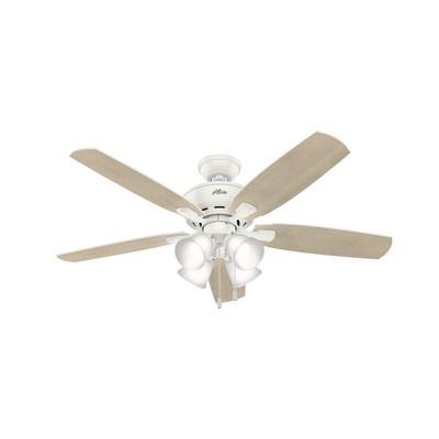 Hunter Fan Co Hunter 52 inch Amberlin Fresh White Ceiling Fan with LED Light Kit and Pull Chain White