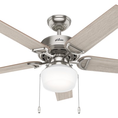 Hunter Fan Co Hunter 52 inch Viola Brushed Nickel Ceiling Fan with LED Light Kit and Pull Chain Brushed Nickel/Chrome