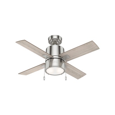 Hunter Fan Co Hunter 42 inch Beck Brushed Nickel Ceiling Fan with LED Light Kit and Pull Chain Brushed Nickel/Chrome