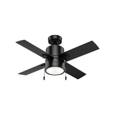 Hunter Fan Co Hunter 42 inch Beck Matte Black Ceiling Fan with LED Light Kit and Pull Chain Black