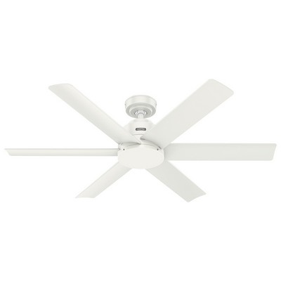 Hunter Fan Co Hunter 52 inch Kennicott Fresh White Damp Rated Ceiling Fan and Wall Control White