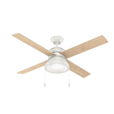 Hunter Fan Co Hunter 52 inch Loki Fresh White Ceiling Fan with LED Light Kit and Pull Chain White