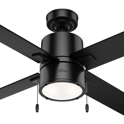 Hunter Fan Co Hunter 52 inch Beck Matte Black Ceiling Fan with LED Light Kit and Pull Chain Black