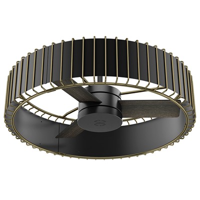 Hunter Fan Co Vault - 30in Matte Black + Modern Brass