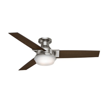 Hunter Fan Co Hunter 52 inch Morelli Brushed Nickel Low Profile Ceiling Fan with LED Light Kit and Handheld Remote Brushed Nickel/Chrome