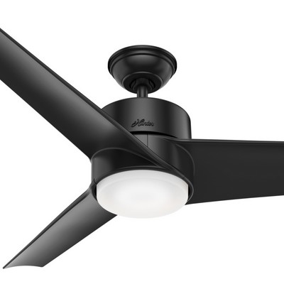 Hunter Fan Co Hunter 54 inch Havoc Matte Black WeatherMax Indoor / Outdoor Ceiling Fan with LED Light Kit and Wall Black