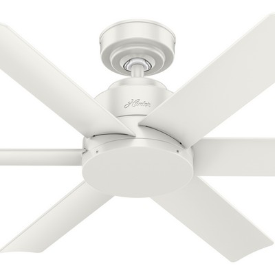 Hunter Fan Co Hunter 44 inch Kennicott Fresh White Damp Rated Ceiling Fan and Wall Control White