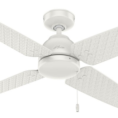 Hunter Fan Co Hunter 52 inch Sunnyvale Fresh White Damp Rated Ceiling Fan and Pull Chain White